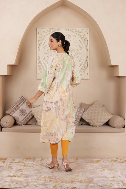 ELEGANT PASTEL YELLOW COLOUR PURE COTTON EVERYDAY KURTI