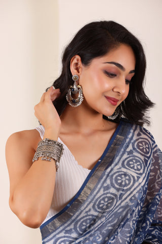 KOTA BREEZE-LIGHT BLUE SAREE WITH ELEGANT BORDER DETAILING