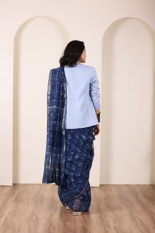 KOTA BREEZE-ROYAL BLUE LIGHTWEIGHT SAREE IN TRADITIONAL HANDLOOM WEAVE