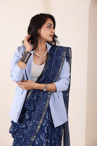 KOTA BREEZE-ROYAL BLUE LIGHTWEIGHT SAREE IN TRADITIONAL HANDLOOM WEAVE