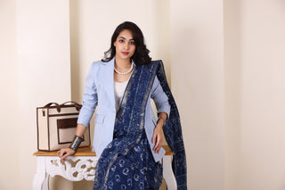 KOTA BREEZE-ROYAL BLUE LIGHTWEIGHT SAREE IN TRADITIONAL HANDLOOM WEAVE