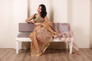 THREADS OF KOTA SOFT SANDALWOOD TONE SAREE WITH ZARI EDGE DETAILING