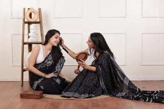 BLACK ELEGANCE ULTRA SOFT MUL MUL COTTON SAREE FOR EVERYDAY WEAR