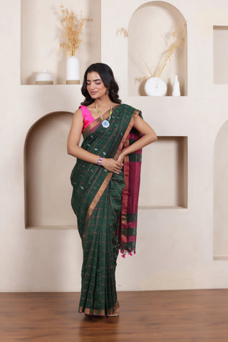 CLASSIC GREEN SERENITY LINEN BUTTA CHECKS ENSEMBLE
