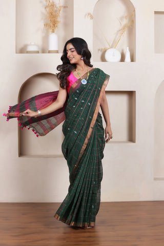 CLASSIC GREEN SERENITY LINEN BUTTA CHECKS ENSEMBLE