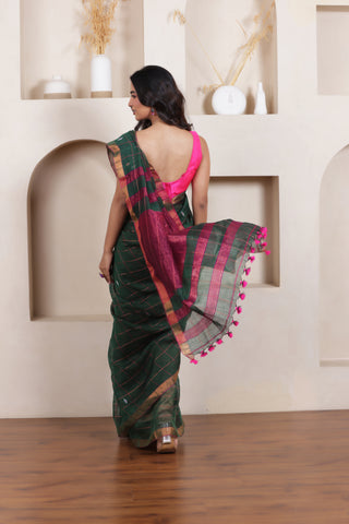 CLASSIC GREEN SERENITY LINEN BUTTA CHECKS ENSEMBLE