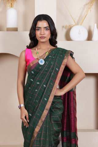 CLASSIC GREEN SERENITY LINEN BUTTA CHECKS ENSEMBLE