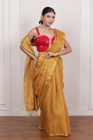 LUXE GOLDEN LINEN TISSUE DRAPE WITH SUBTLE METALLIC FINISH AND CLASSIC CHARM