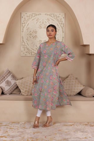 ELEGANT GREEN COLOUR PURE COTTON EVERYDAY KURTI