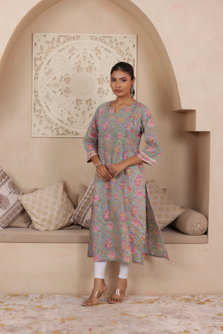 ELEGANT GREEN COLOUR PURE COTTON EVERYDAY KURTI