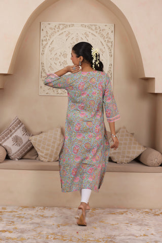 ELEGANT GREEN COLOUR PURE COTTON EVERYDAY KURTI