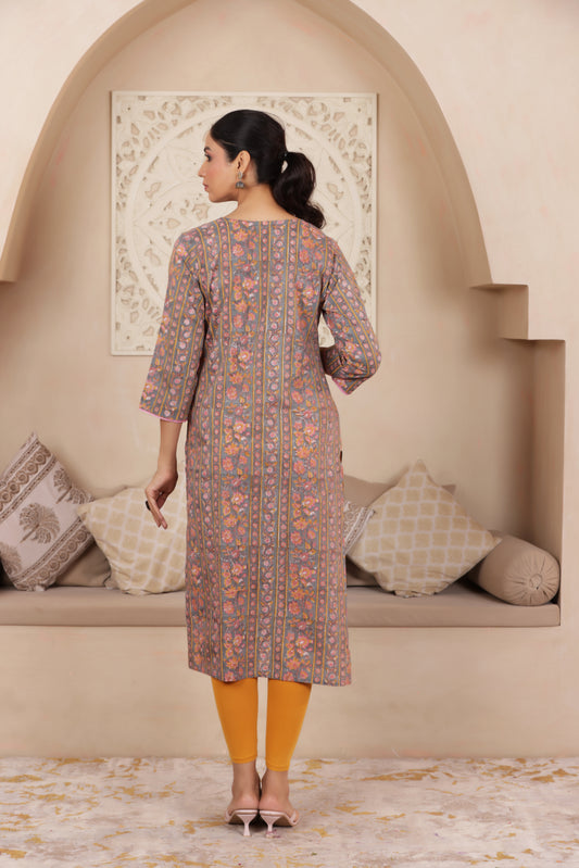 ELEGANT GRAY COLOUR PURE COTTON EVERYDAY KURTI