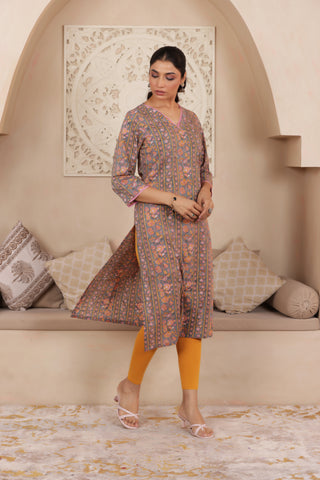 ELEGANT GRAY COLOUR PURE COTTON EVERYDAY KURTI