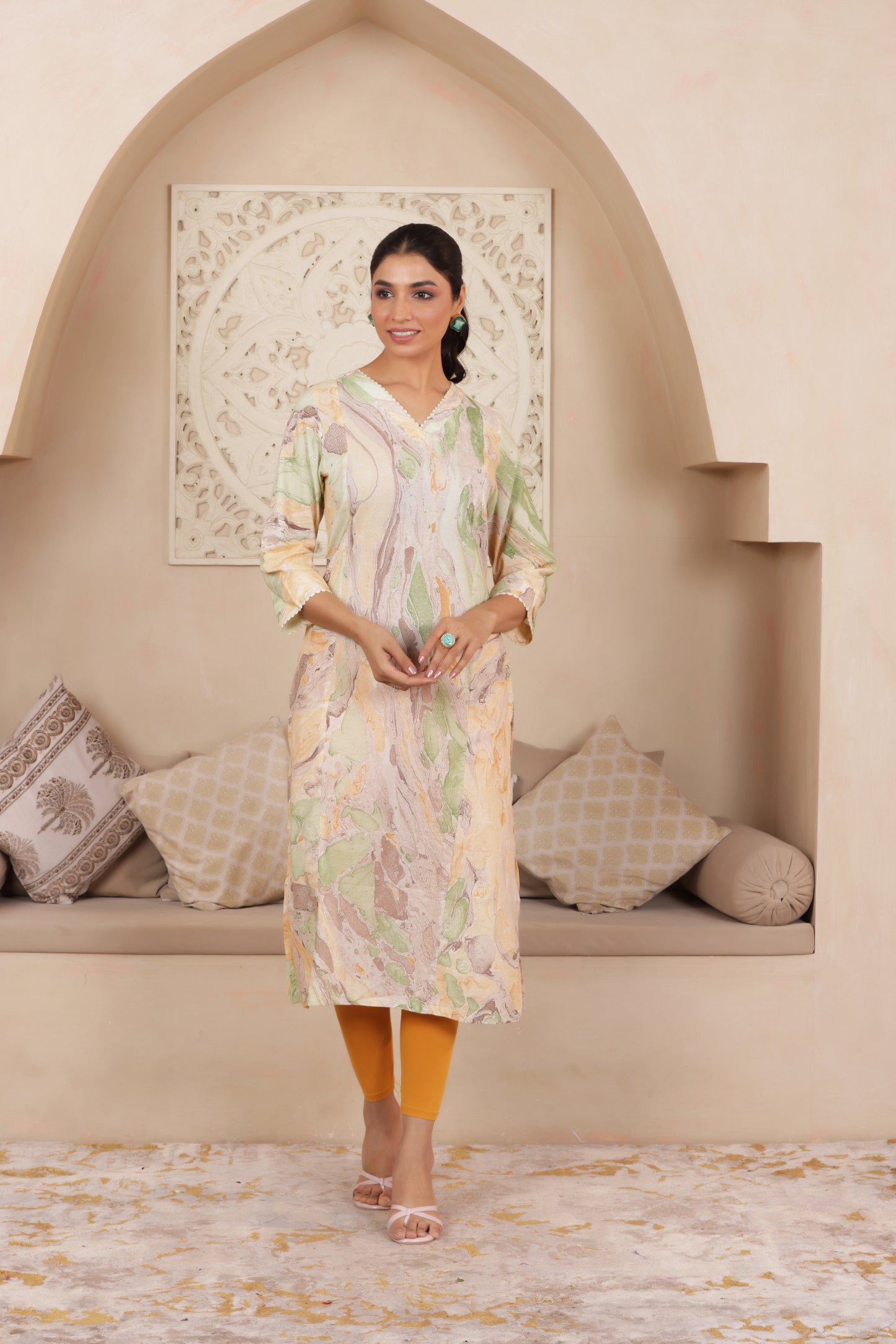 ELEGANT PASTEL YELLOW COLOUR PURE COTTON EVERYDAY KURTI