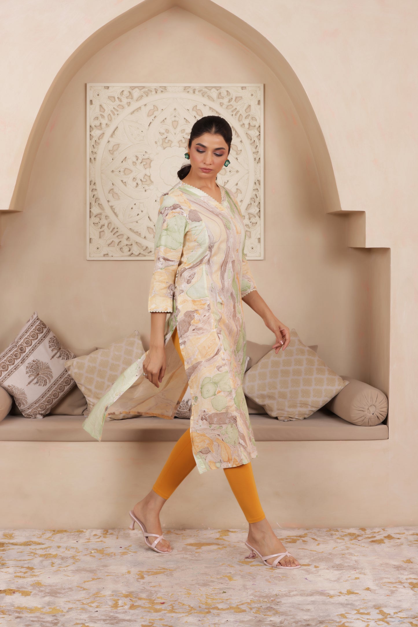 ELEGANT PASTEL YELLOW COLOUR PURE COTTON EVERYDAY KURTI