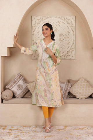 ELEGANT PASTEL YELLOW COLOUR PURE COTTON EVERYDAY KURTI