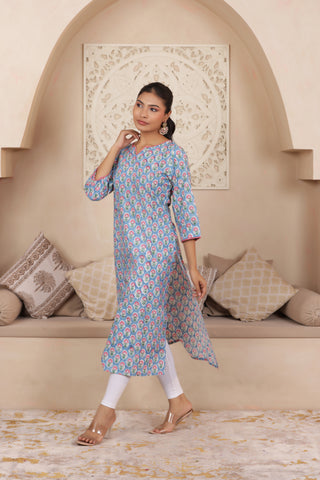 ELEGANT SKYBLUE COLOUR PURE COTTON EVERYDAY KURTI