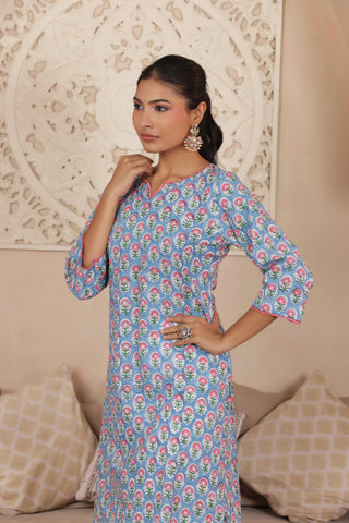 ELEGANT SKYBLUE COLOUR PURE COTTON EVERYDAY KURTI