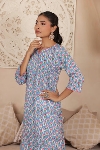 ELEGANT SKYBLUE COLOUR PURE COTTON EVERYDAY KURTI