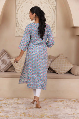 ELEGANT SKYBLUE COLOUR PURE COTTON EVERYDAY KURTI