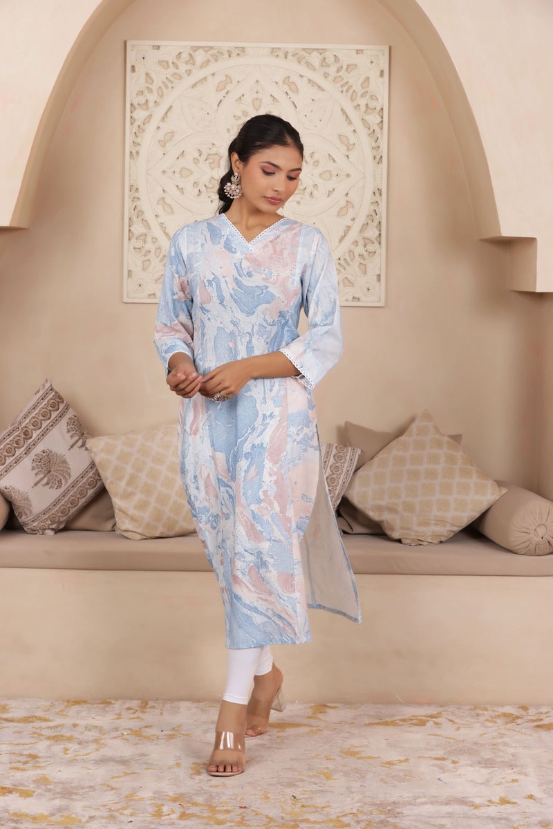 ELEGANT PASTEL BLUE COLOUR PURE COTTON EVERYDAY KURTI