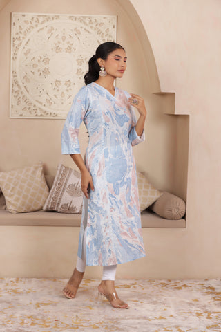 ELEGANT PASTEL BLUE COLOUR PURE COTTON EVERYDAY KURTI