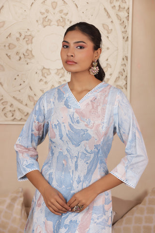 ELEGANT PASTEL BLUE COLOUR PURE COTTON EVERYDAY KURTI