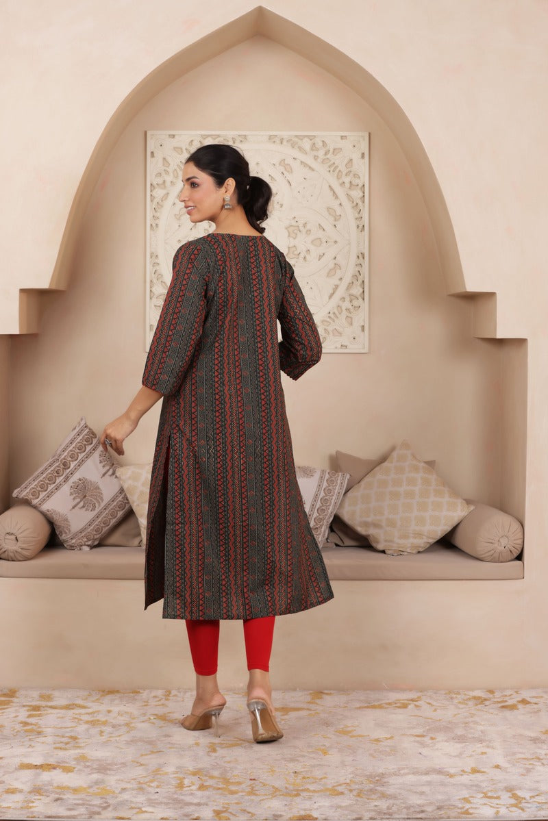 ELEGANT GREEN COLOUR PURE COTTON EVERYDAY KURTI