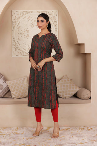 ELEGANT GREEN COLOUR PURE COTTON EVERYDAY KURTI