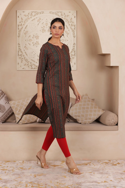 ELEGANT GREEN COLOUR PURE COTTON EVERYDAY KURTI